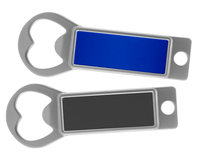 Metal Bottle Opener / Tab Opener Blue with Magnet
